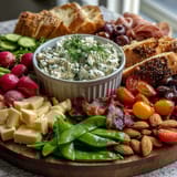 Spring Charcuterie Board Radishes Peas