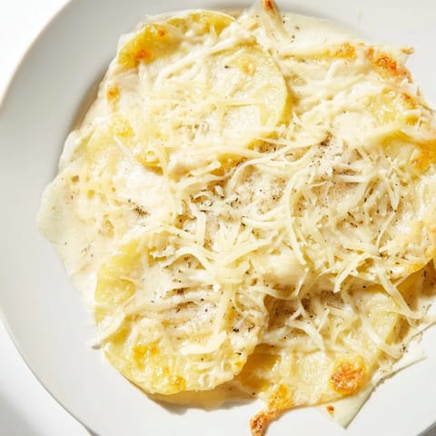 Golden, bubbling crust tops the creamy, cheesy Au Gratin Potatoes, a perfect side dish.