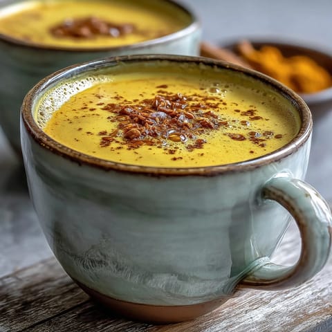 Whisked turmeric and ginger blend into creamy milk in this Turmeric and Ginger Golden Milk.