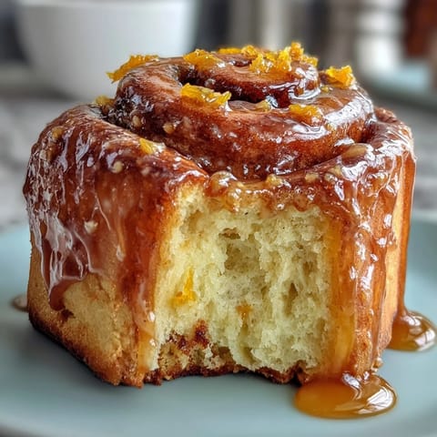 Fluffy orange rolls with fresh zest, baked golden and topped with a citrus glaze for a bright breakfast treat.