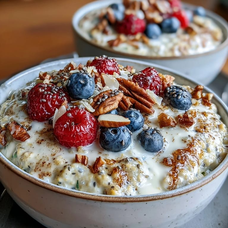 Comforting millet porridge bowl with juicy berries, warm spices, and a drizzle of maple syrup for sweetness.