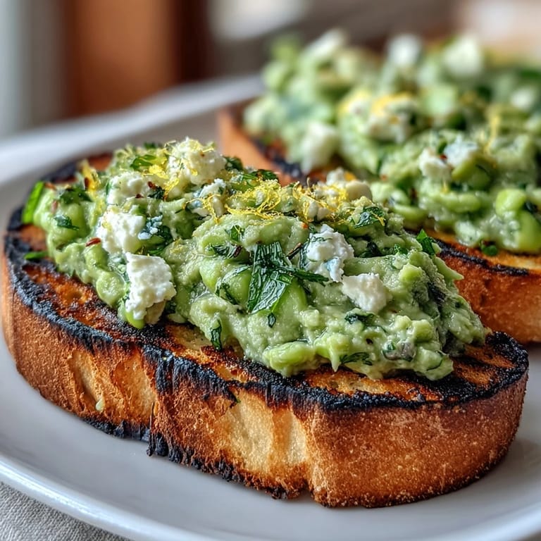 Springtime fava bean and mint bruschetta, a fresh taste on toasted artisanal bread.