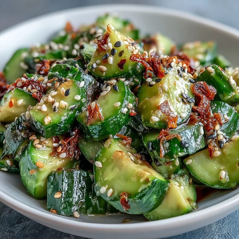 Delectable Smashed Cucumber and Avocado Salad, creamy, zesty, and ready in minutes.