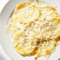Golden, bubbling crust tops the creamy, cheesy Au Gratin Potatoes, a perfect side dish.