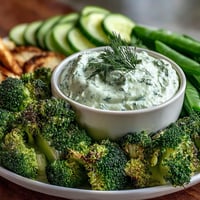 Green Snacks Board with Cucumber, Snap Peas, and Avocado Ranch Dip—fresh, colorful vegetables paired with a creamy avocado ranch dip, perfect for healthy snacking or entertaining.