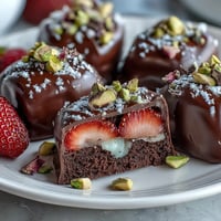 Gorgeous Dubai chocolate strawberry bark with swirls of dark and white chocolate, fresh strawberries, and crunchy pistachios.