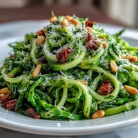 A colorful plate of shaved asparagus salad with lemon and Parmesan, offering a fresh, tangy bite and nutty cheese finish.  